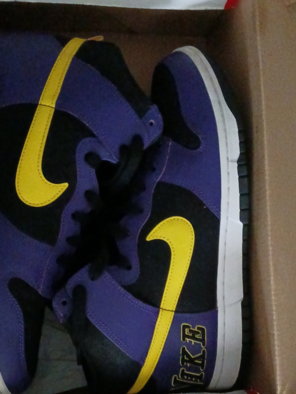 Nike Men’s Purple & Yellow High-Top Sneakers